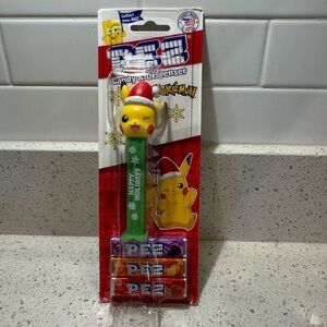 Pokemon Pikachu PEZ Candy Christmas themed Dispenser with Santa Hat NIB